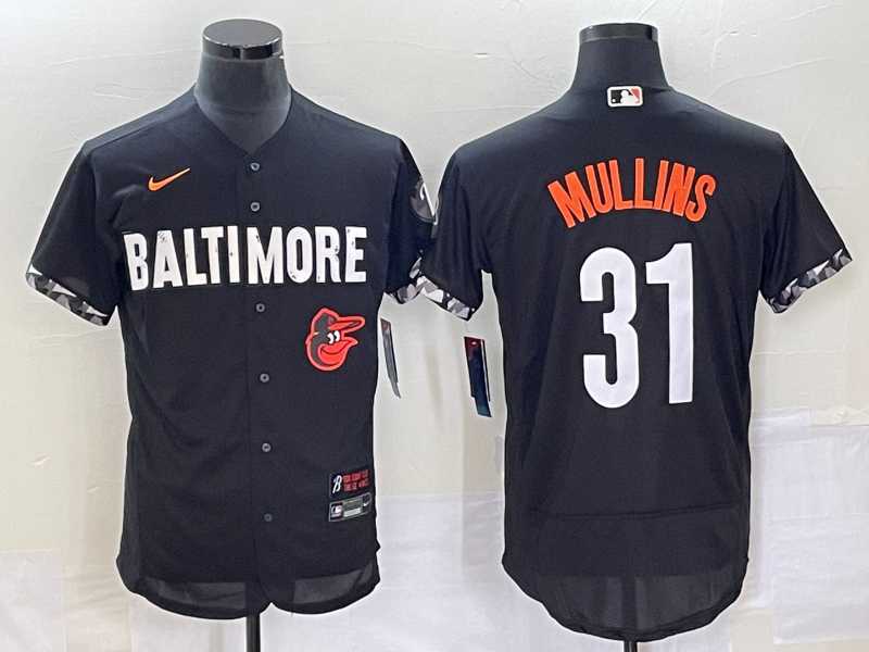Mens Baltimore Orioles #31 Cedric Mullins Black 2023 City Connect Flex Base Stitched Jersey->baltimore orioles->MLB Jersey
